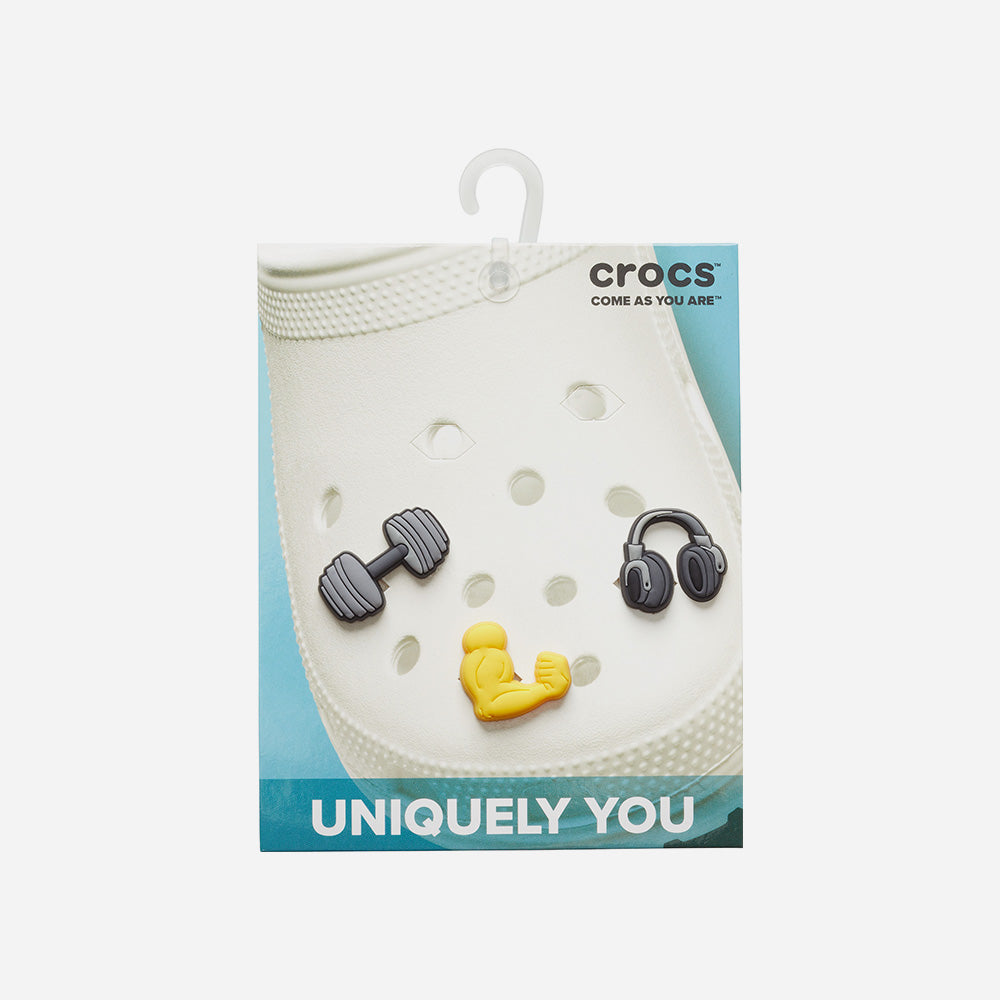 Jibbitz™ Charm Workout 3 Pcs - Xám - Supersports Vietnam