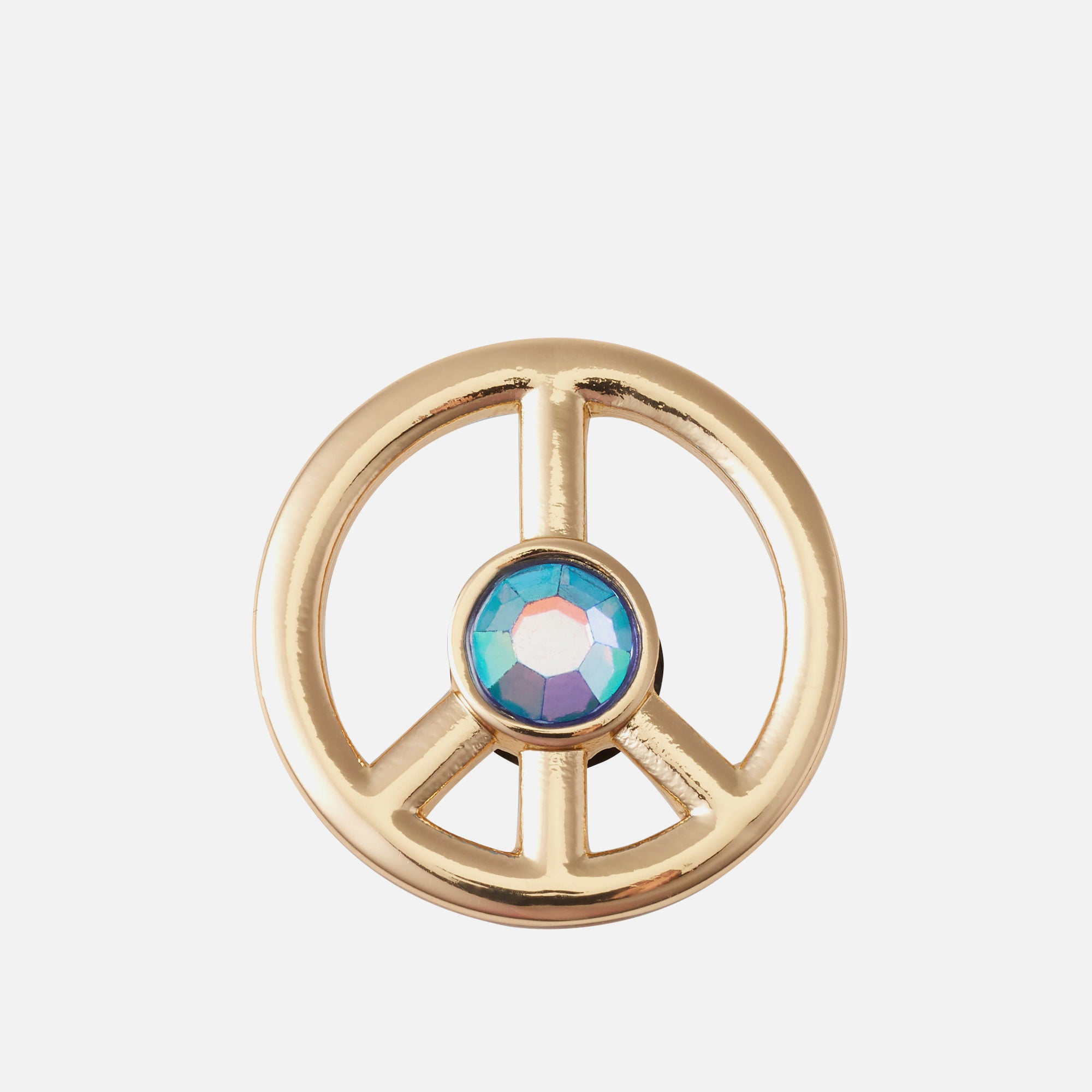 Phụ Kiện Jibbitz™ Gold Peace Sign With Pink Gem - Vàng - Supersports Vietnam