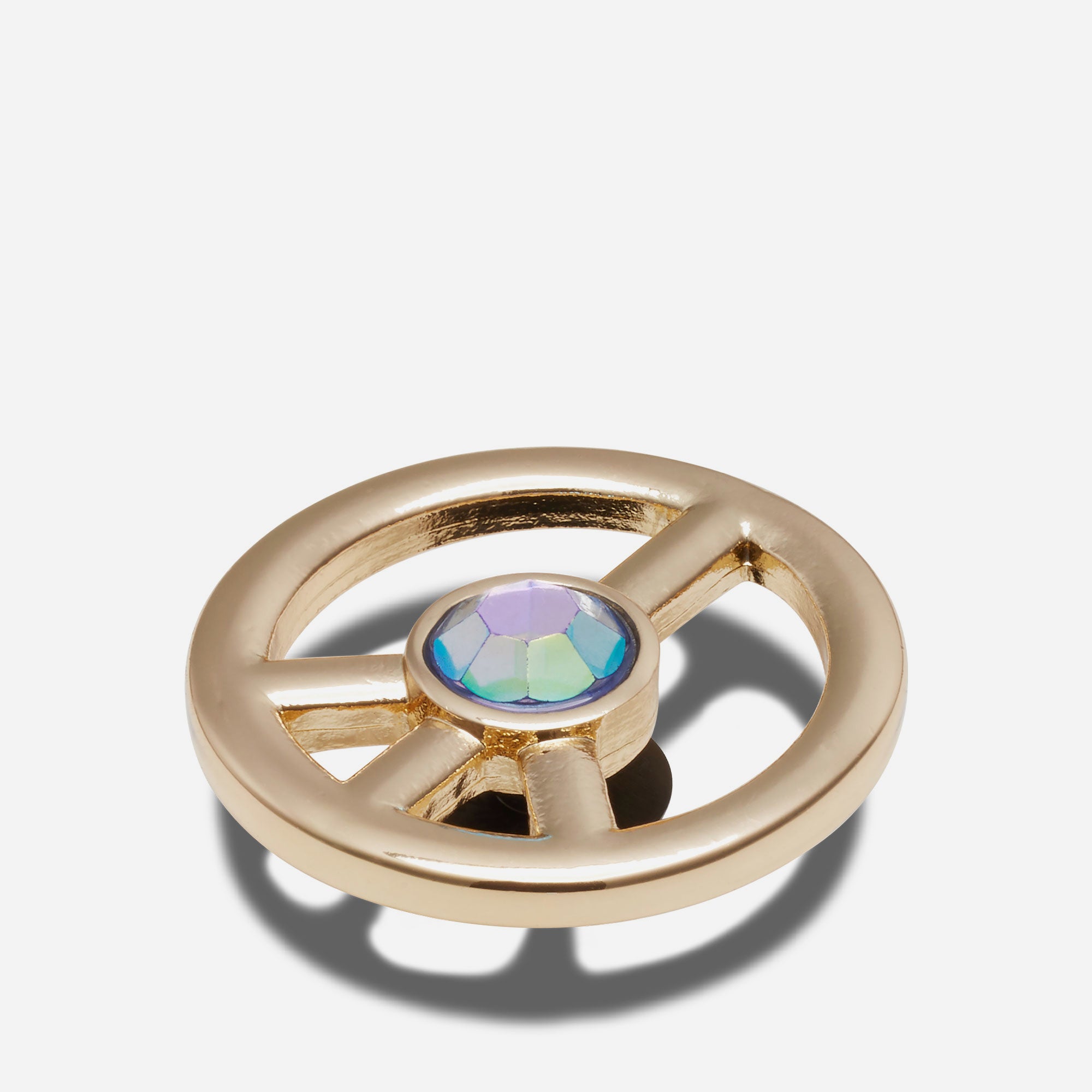 Phụ Kiện Jibbitz™ Gold Peace Sign With Pink Gem - Vàng - Supersports Vietnam