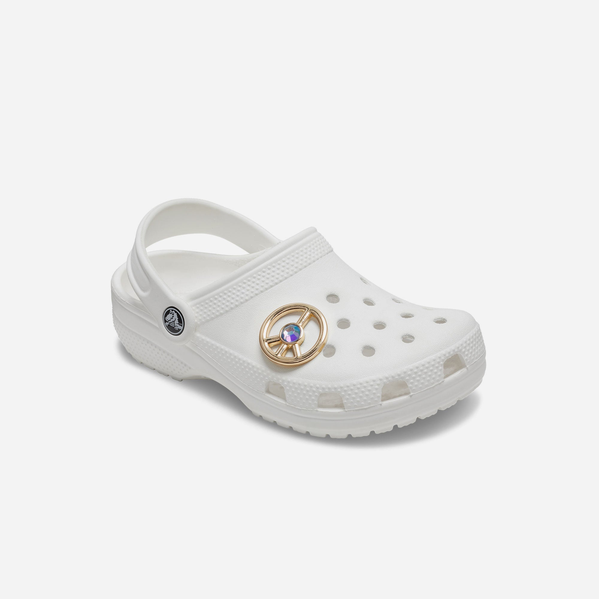 Phụ Kiện Jibbitz™ Gold Peace Sign With Pink Gem - Vàng - Supersports Vietnam