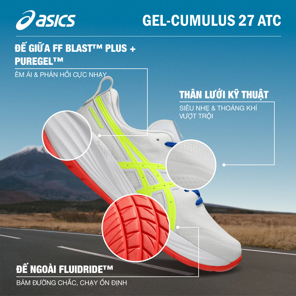 Giày Chạy Bộ Nam Asics Gel-Cumulus 27 Atc - Trắng - Supersports Vietnam