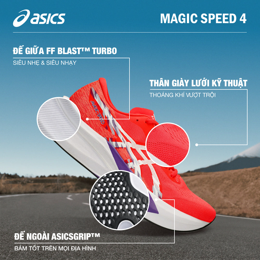 Giày Chạy Bộ Nữ Asics Magic Speed 4 - Đỏ - Supersports Vietnam