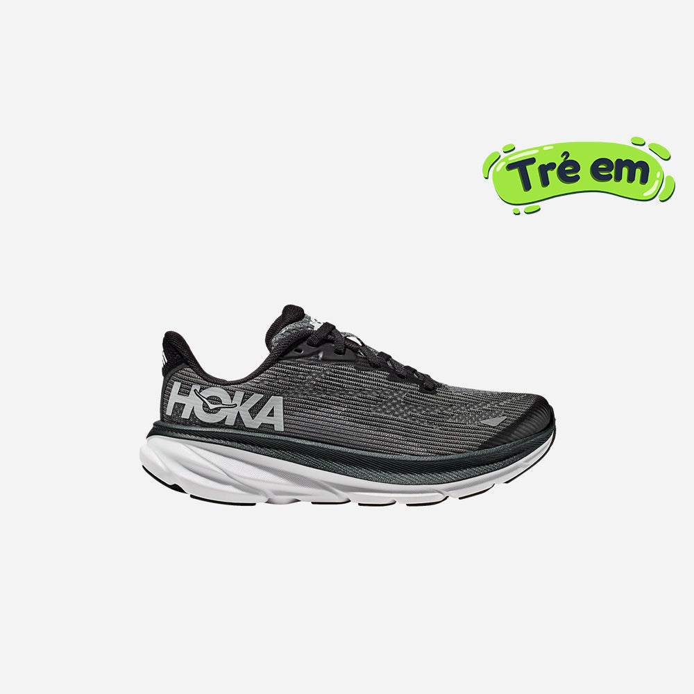 Giày Chạy Bộ Trẻ Em HOKA Clifton 9 Youth - Đen - Supersports Vietnam