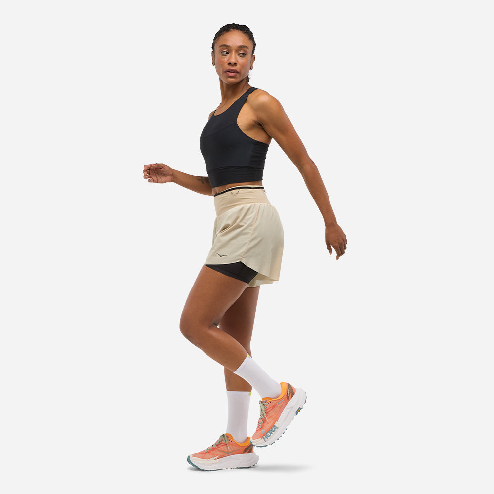 Quần Ngắn Thể Thao Chạy Bộ Nữ HOKA Skyglide - Be - Supersports Vietnam
