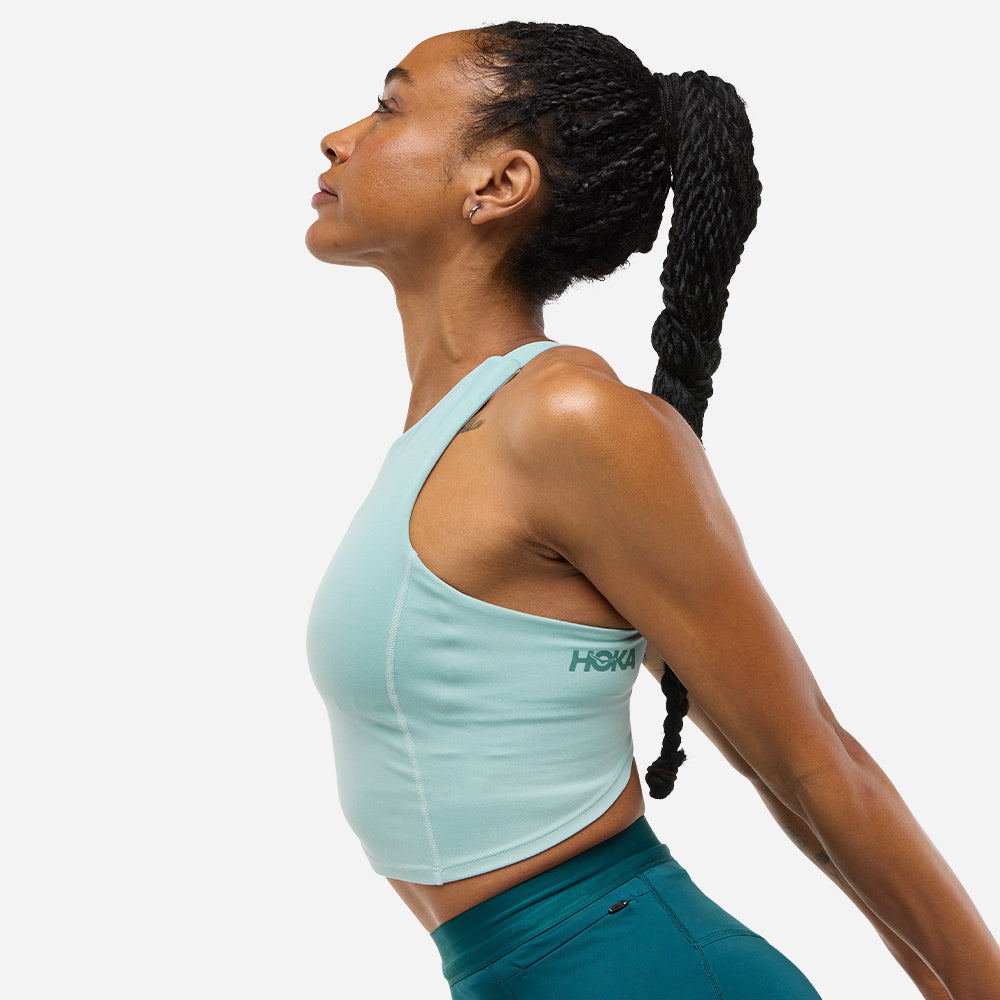 Áo Bra Thể Thao Nữ HOKA Elaro Crop - Xanh Mint - Supersports Vietnam