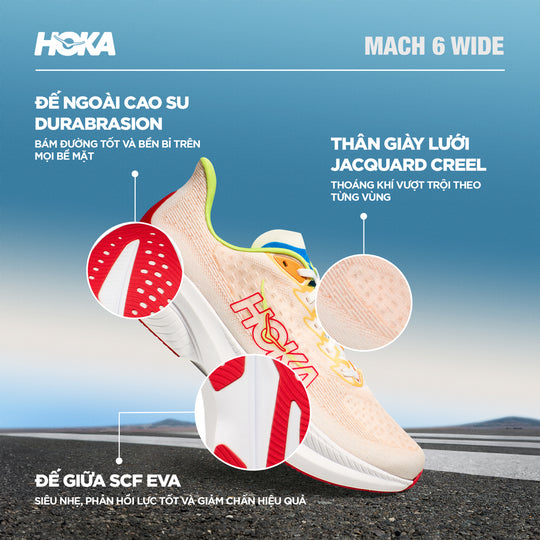 Giày Chạy Bộ Nam HOKA Mach 6 Wide - Nhiều Màu