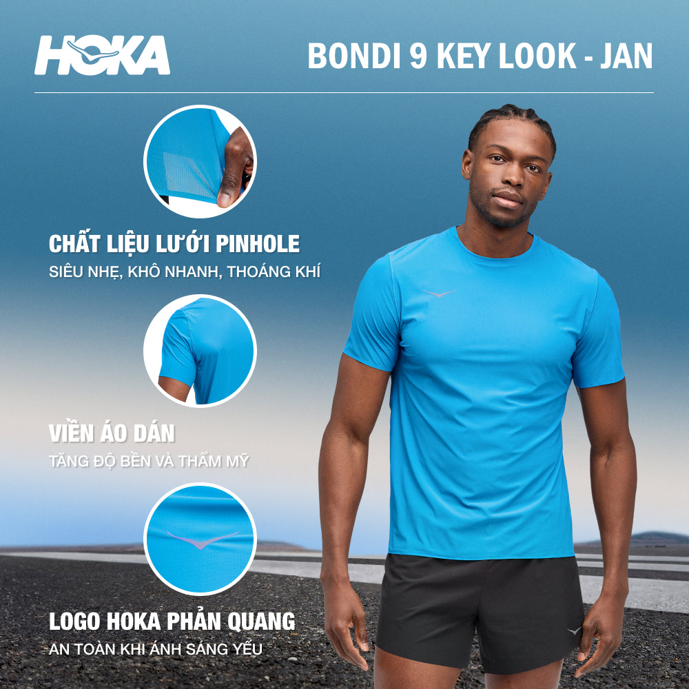 Áo Tay Ngắn Nam HOKA Airolite - Xanh Dương - Supersports Vietnam