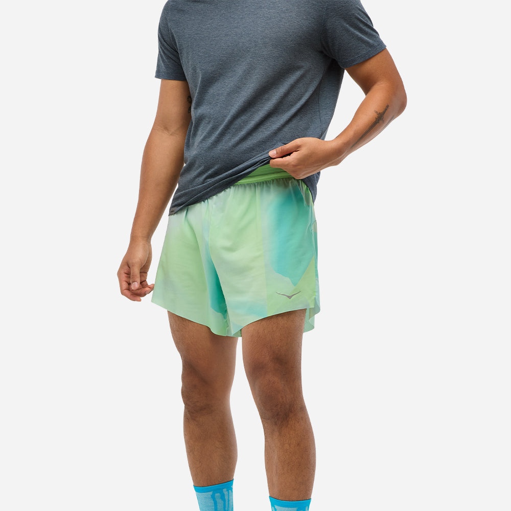 Quần Ngắn Thể Thao Chạy Bộ Nam HOKA Glide 5'' Brief - Xanh Mint - Supersports Vietnam