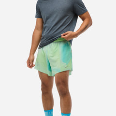 Quần Ngắn Thể Thao Chạy Bộ Nam HOKA Glide 5'' Brief - Xanh Mint - Supersports Vietnam