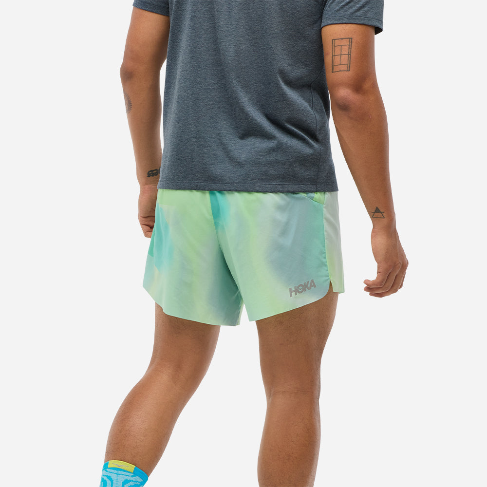 Quần Ngắn Thể Thao Chạy Bộ Nam HOKA Glide 5'' Brief - Xanh Mint - Supersports Vietnam