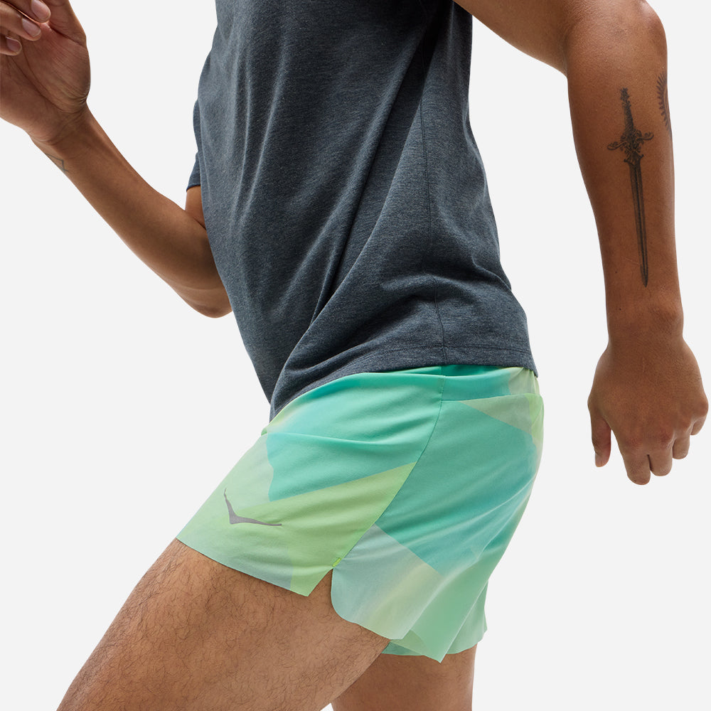 Quần Ngắn Thể Thao Chạy Bộ Nam HOKA Glide 5'' Brief - Xanh Mint - Supersports Vietnam