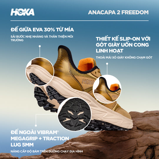 Giày Leo Núi Nam HOKA Anacapa 2 Freedom - Nâu