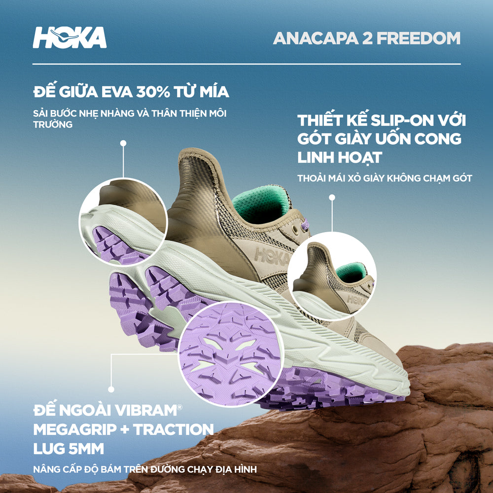 Giày Leo Núi Nữ HOKA Anacapa 2 Freedom - Xám - Supersports Vietnam