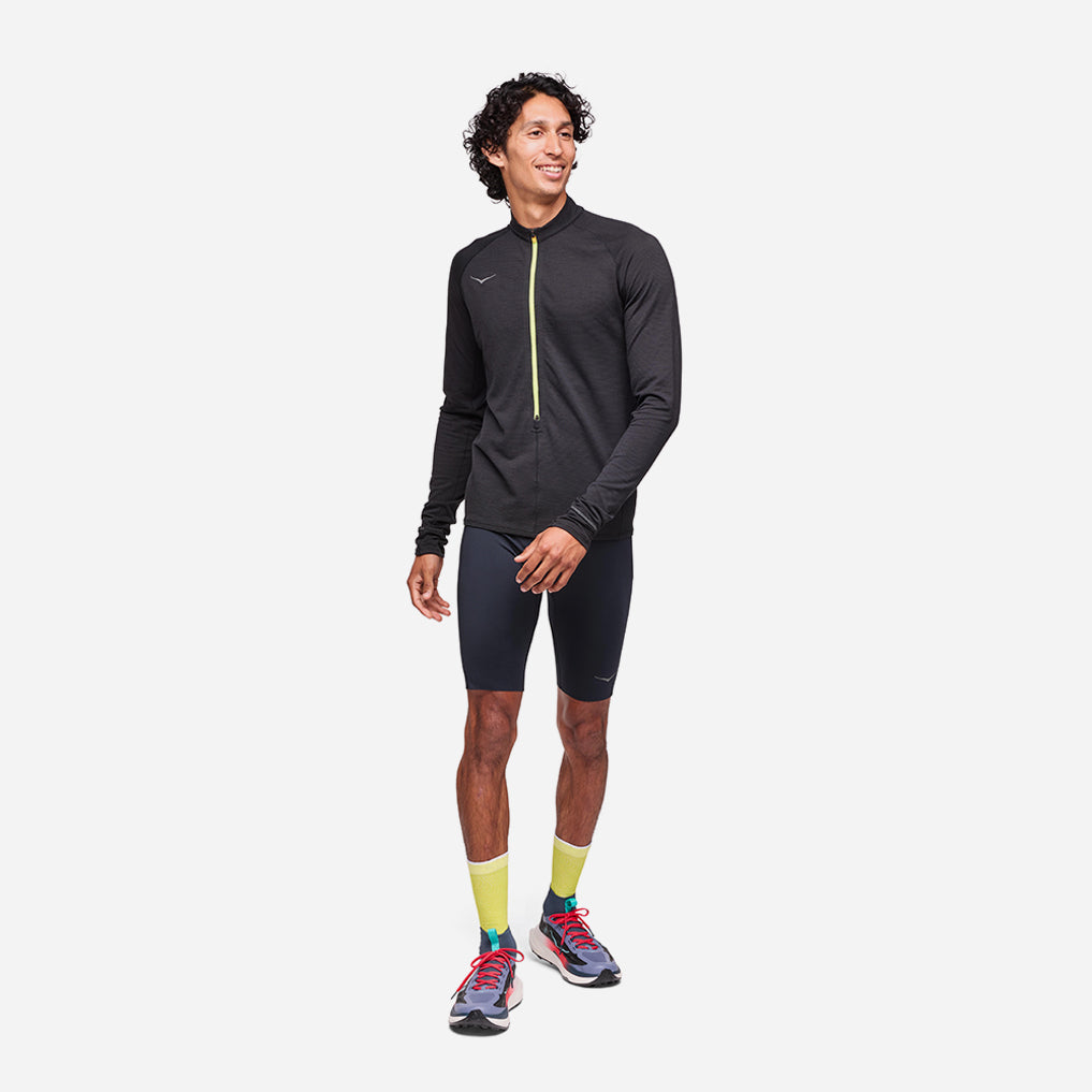 Áo Tay Dài Bó Cơ Nam HOKA Basezip Long - Đen - Supersports Vietnam