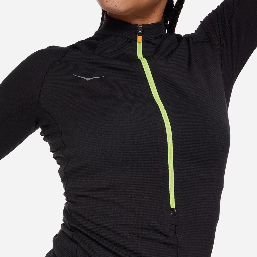 Áo Tay Dài Bó Cơ Nữ HOKA Basezip Long - Đen - Supersports Vietnam