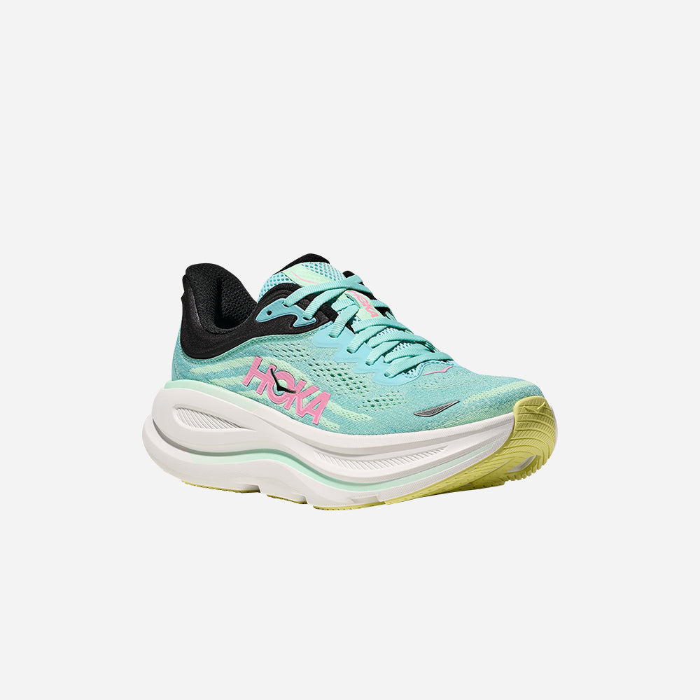 Giày Chạy Bộ Nữ HOKA Bondi 9 Wide - Xanh Mint - Supersports Vietnam