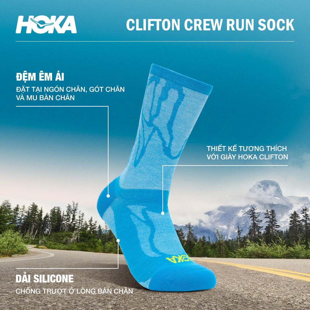 Vớ Thể Thao HOKA Clifton Crew - Xanh Dương - Supersports Vietnam