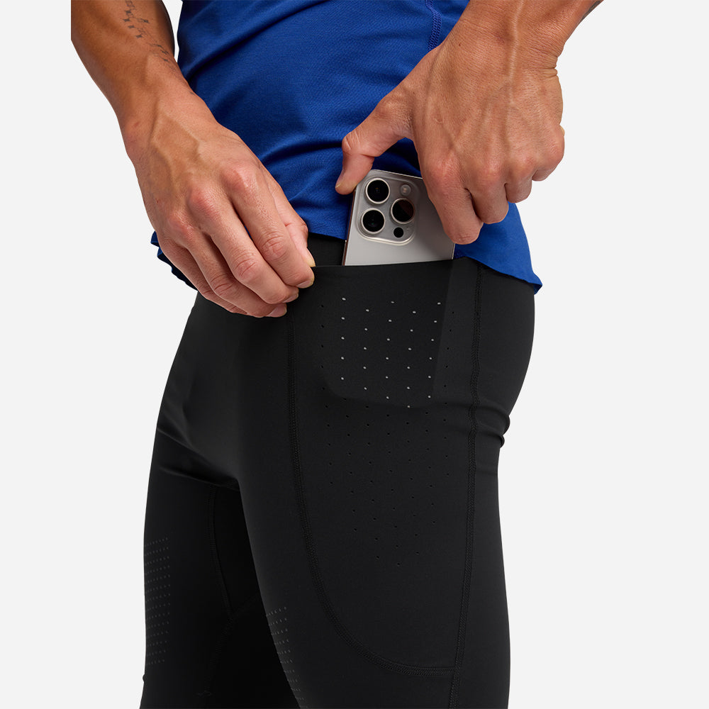 Quần Bó Thể Thao Nam HOKA Skybreeze Half - Đen - Supersports Vietnam