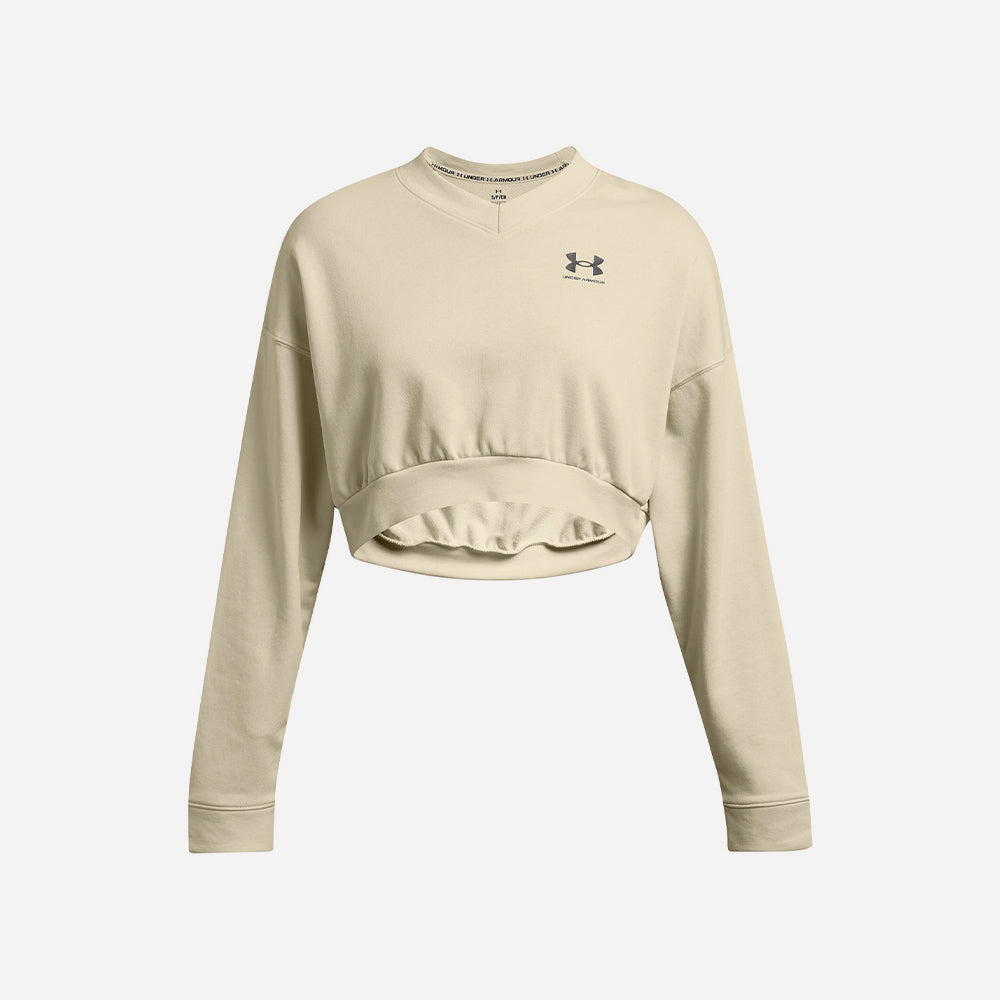 Áo Nỉ Nữ Under Armour Rival Terry Oversized Crop - Trắng