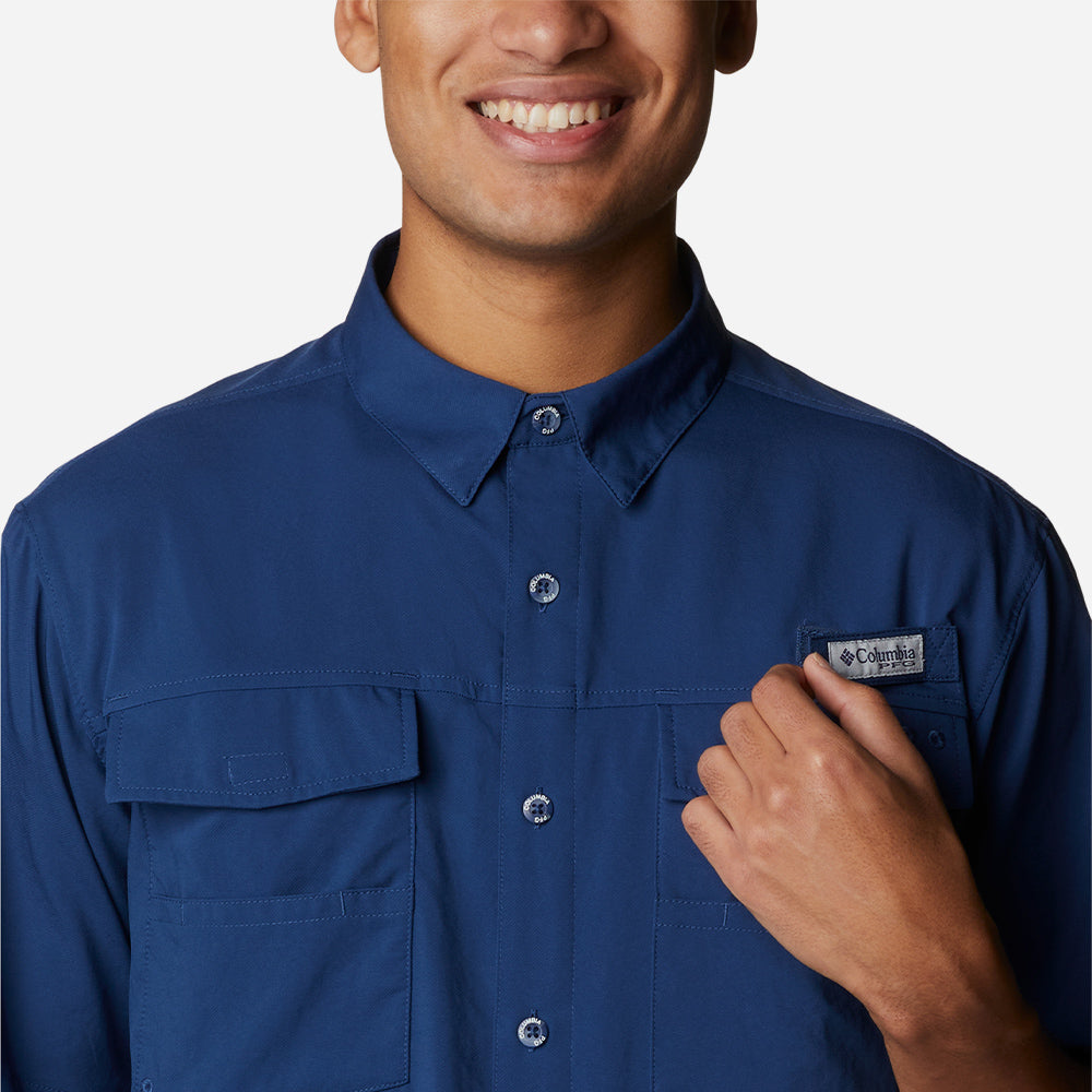 Áo Sơ Mi Ngắn Tay Nam Columbia Pfg Blood And Guts™ Iv Woven - Xanh Dương - Supersports Vietnam