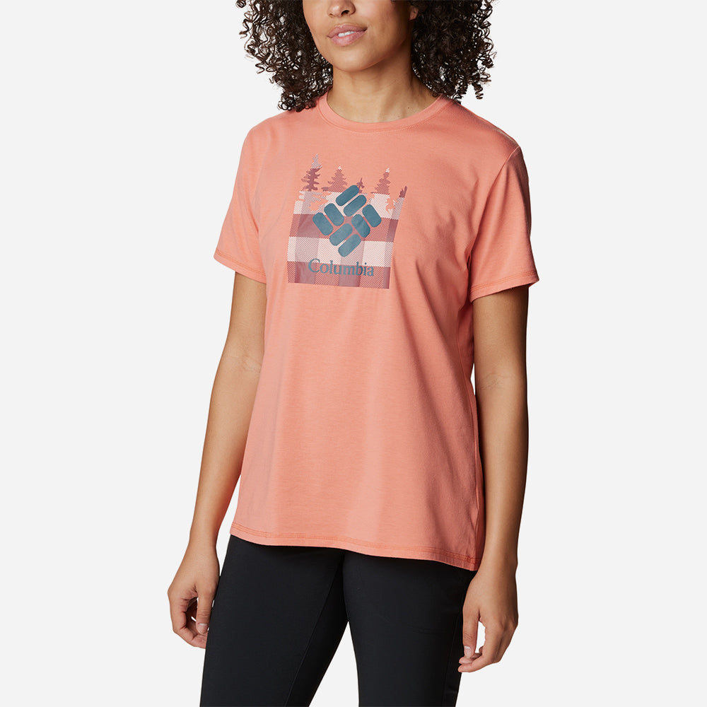 Áo Thun Ngắn Tay Chống Nắng Nữ Columbia Sun Trek™ Graphic - Cam - Supersports Vietnam