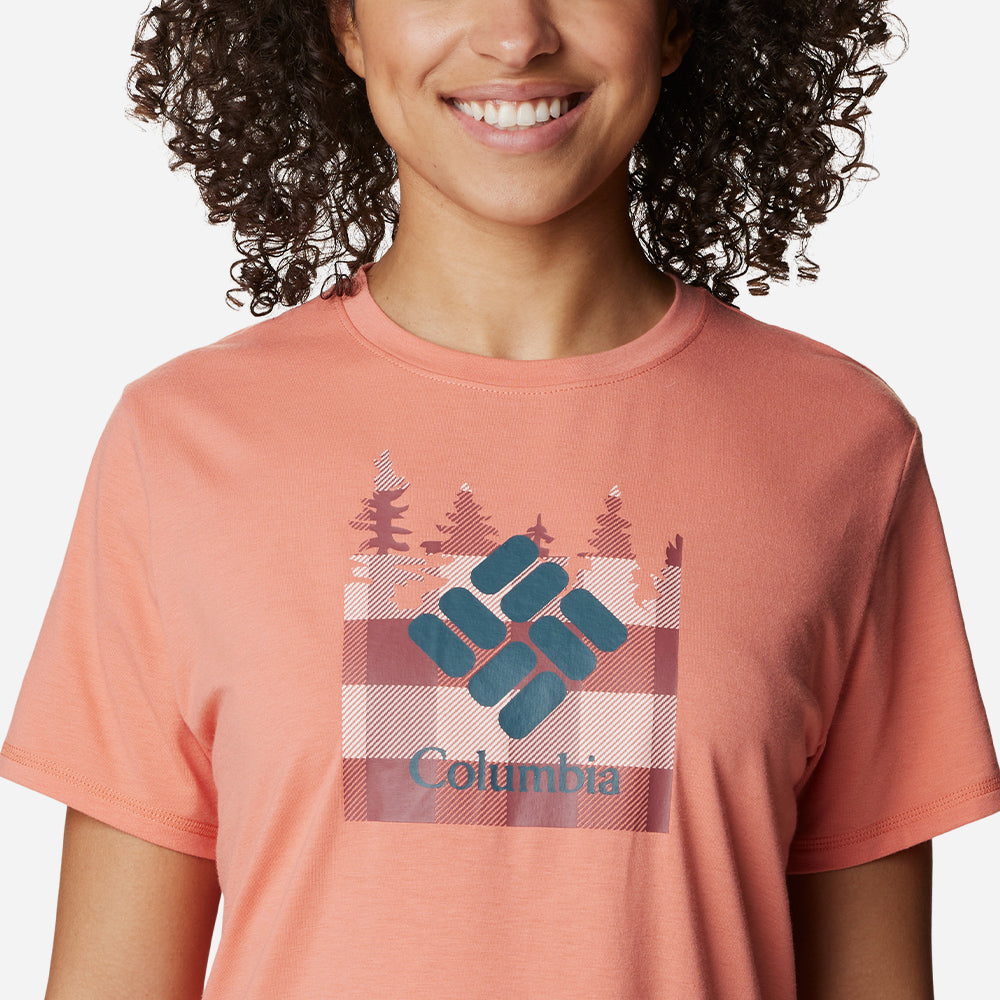 Áo Thun Ngắn Tay Chống Nắng Nữ Columbia Sun Trek™ Graphic - Cam - Supersports Vietnam