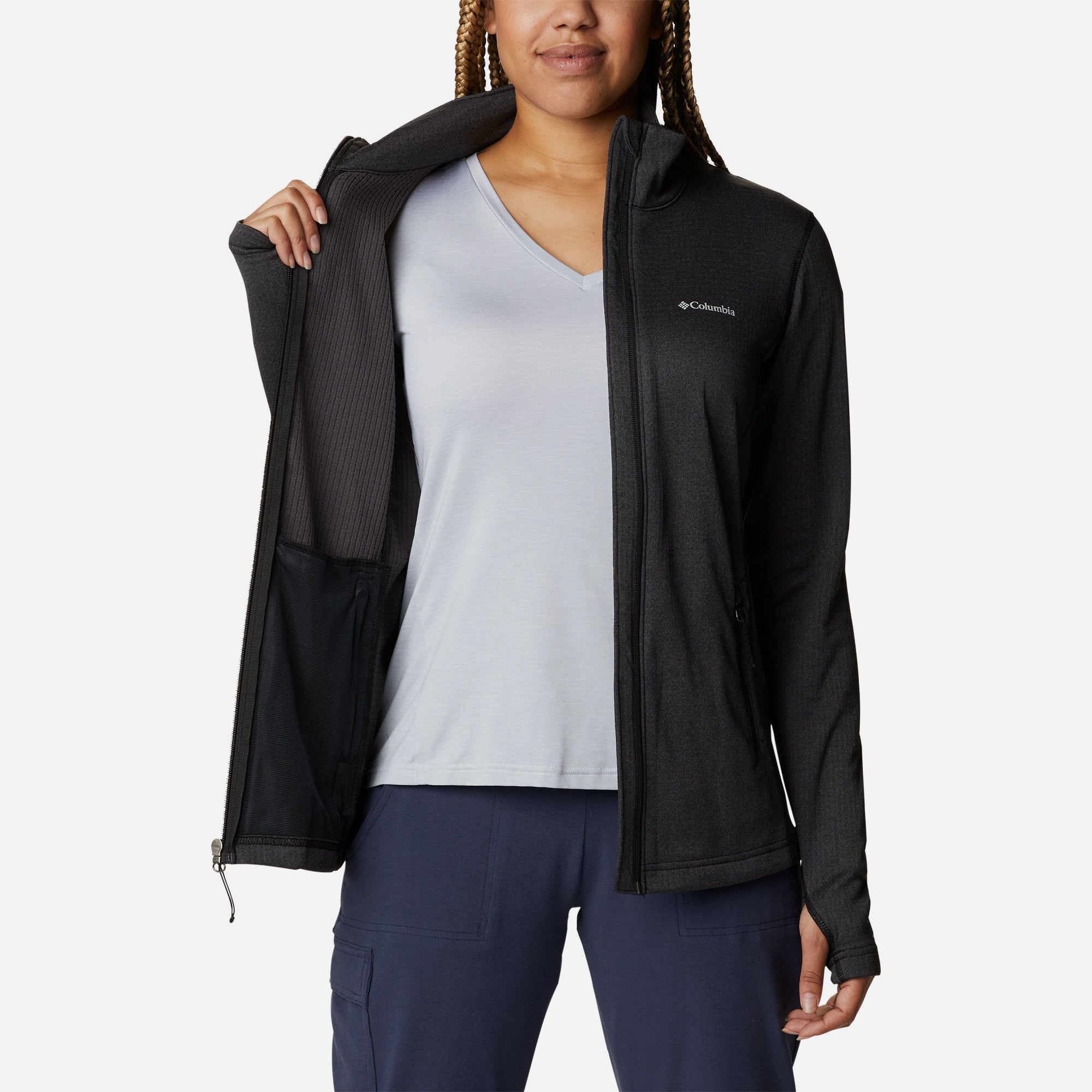 Áo Khoác Nhanh Khô Nữ Columbia W Park View™ Grid Fleece Full Zip - Đen - Supersports Vietnam
