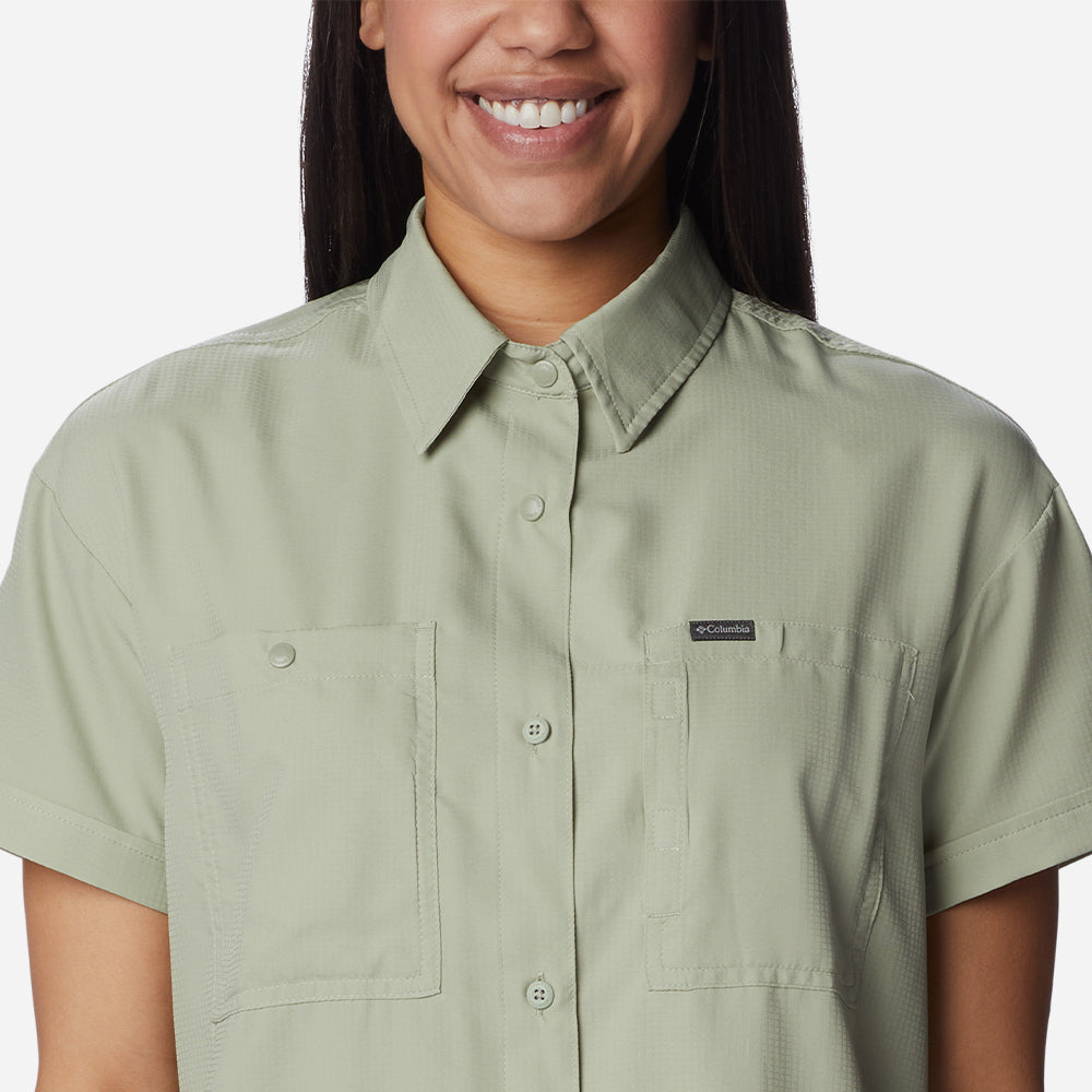 Áo Sơ Mi Tay Ngắn Nữ Columbia Silver Ridge Utility™ Short Sleeve - Xanh Lá - Supersports Vietnam