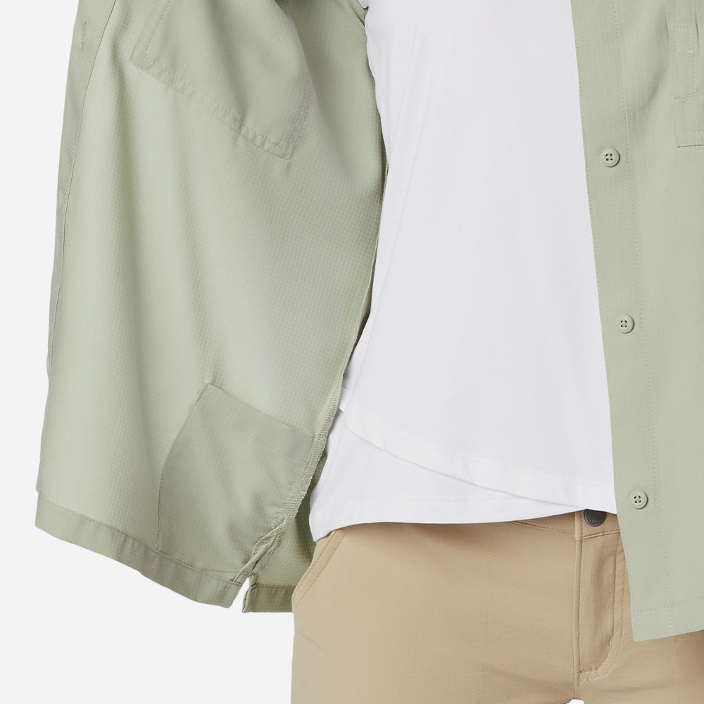 Áo Sơ Mi Tay Ngắn Nữ Columbia Silver Ridge Utility™ Short Sleeve - Xanh Lá - Supersports Vietnam