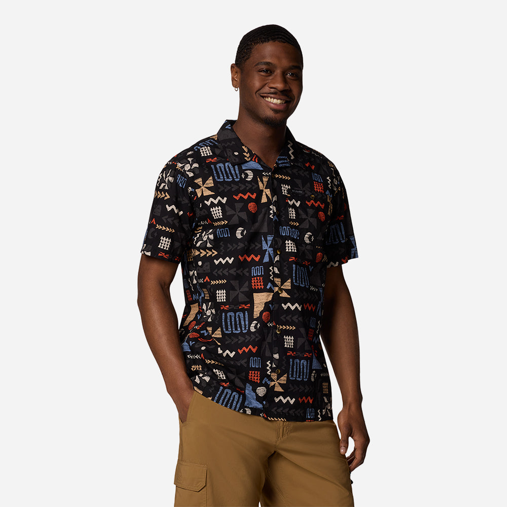 Áo Sơ Mi Tay Ngắn Nam Columbia Pine Canyon™ Short Sleeve - Đen - Supersports Vietnam