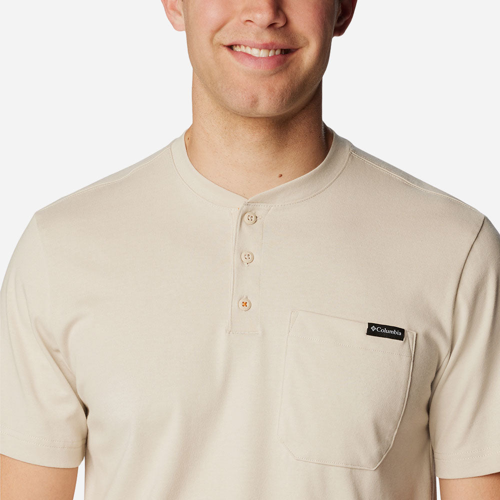 Áo Thun Tay Ngắn Nam Columbia Landroamer™ Short Sleeve Henley - Be - Supersports Vietnam