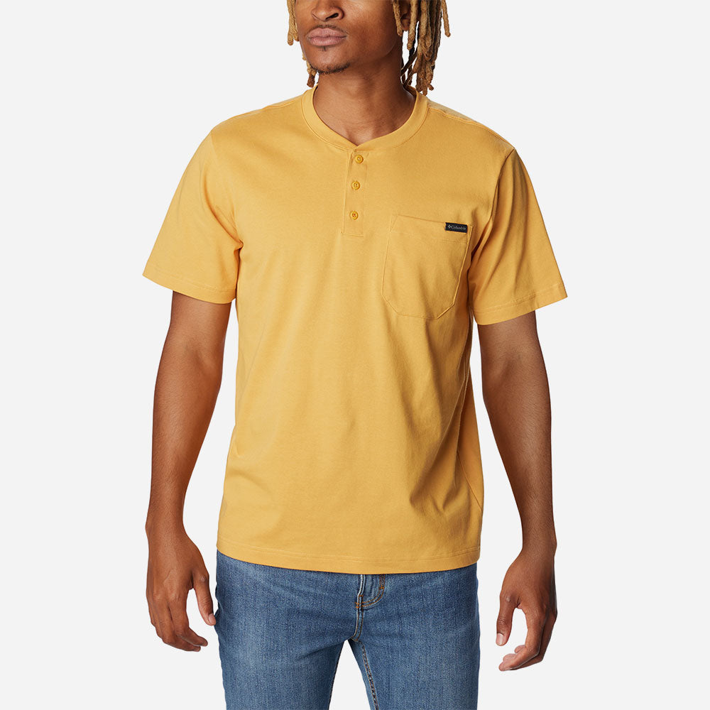 Áo Thun Tay Ngắn Nam Columbia Landroamer™ Short Sleeve Henley - Vàng - Supersports Vietnam