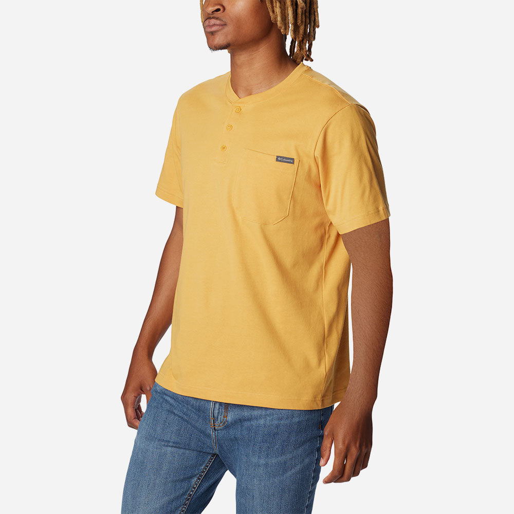 Áo Thun Tay Ngắn Nam Columbia Landroamer™ Short Sleeve Henley - Vàng - Supersports Vietnam