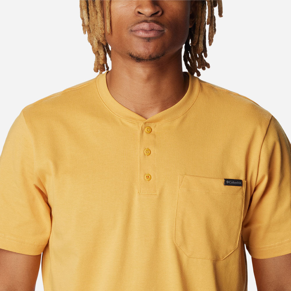 Áo Thun Tay Ngắn Nam Columbia Landroamer™ Short Sleeve Henley - Vàng - Supersports Vietnam