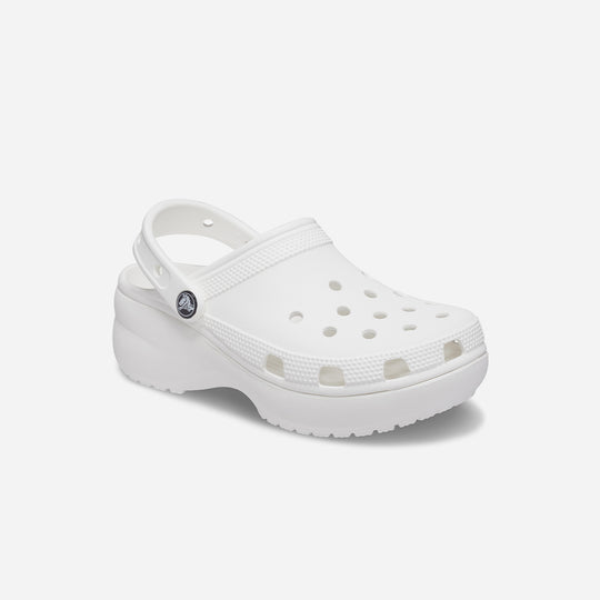Giày Clog Nữ Crocs Classic Platform White - Trắng
