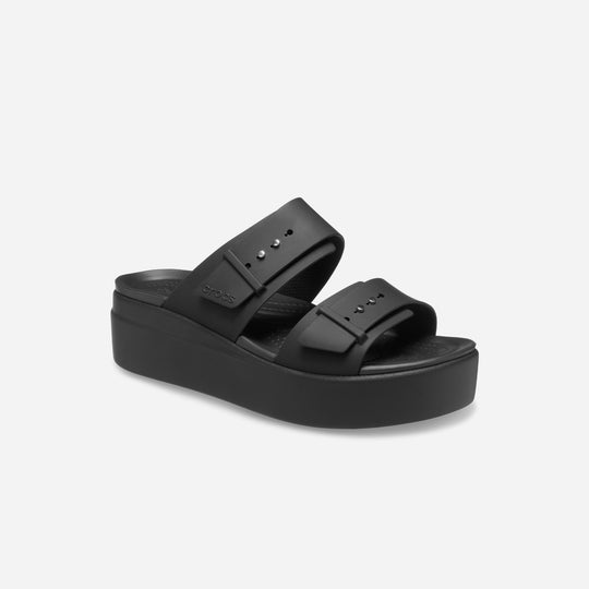 Giày Đế Xuồng Nữ Crocs Brooklyn Buckle Low - Đen