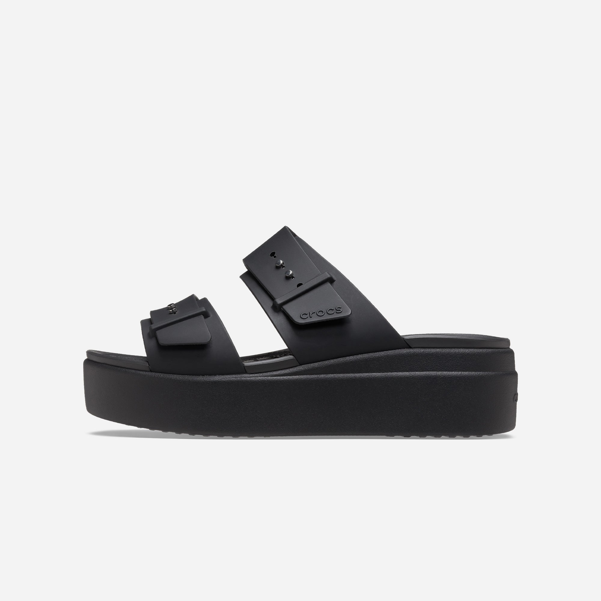 Giày Đế Xuồng Nữ Crocs Brooklyn Buckle Low - Đen - Supersports Vietnam