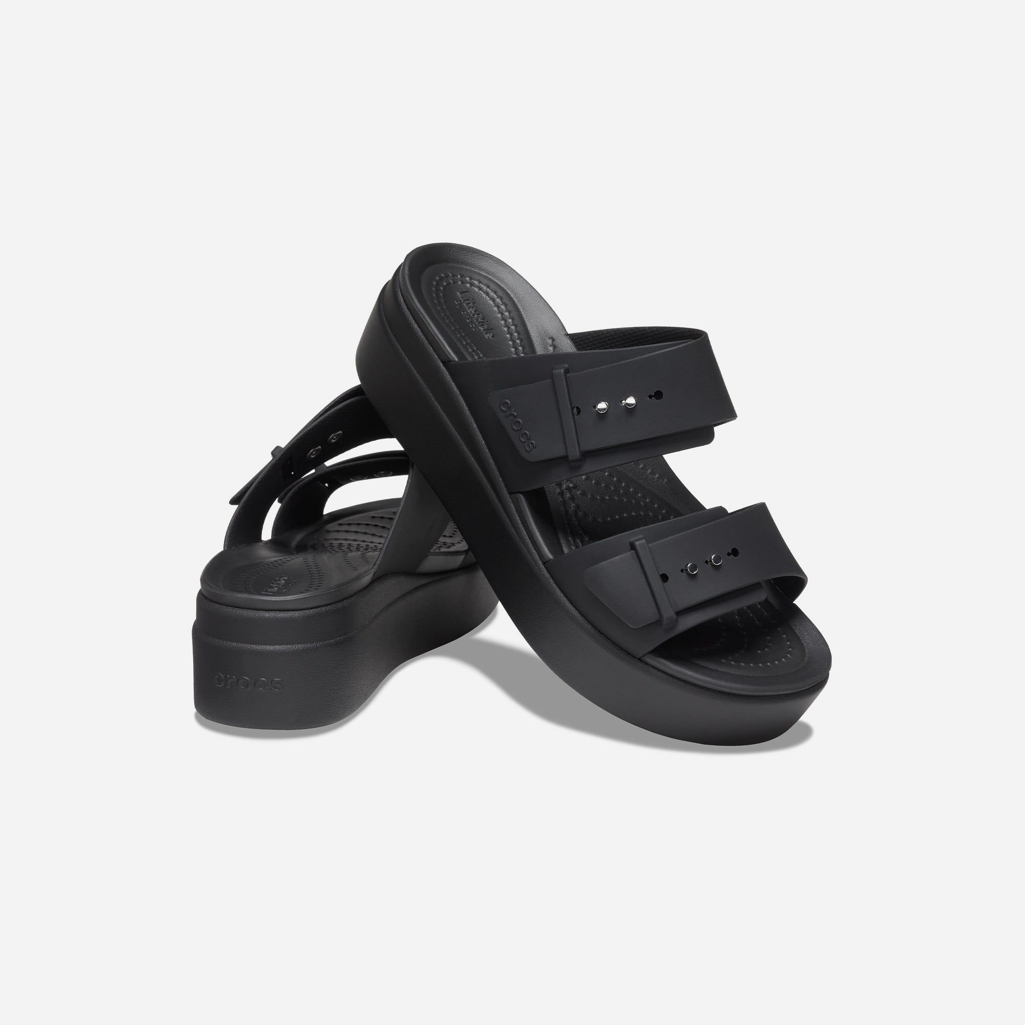 Giày Đế Xuồng Nữ Crocs Brooklyn Buckle Low - Đen - Supersports Vietnam