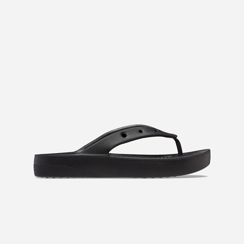 Dép Xỏ Ngón Nữ Crocs Classic Platform - Đen - Supersports Vietnam