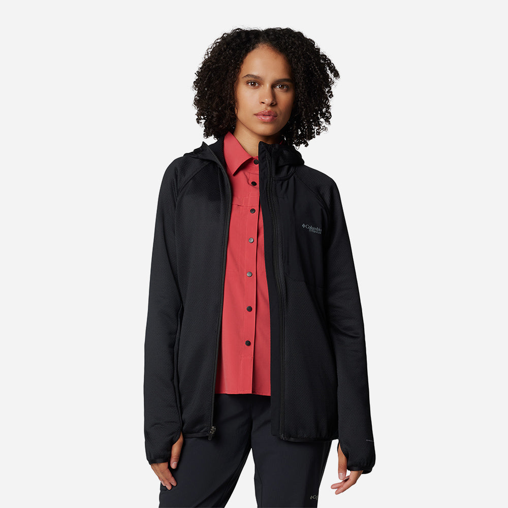 Áo Khoác Nữ Columbia Triple Canyon™ Grid Fleece Hooded Fz - Đen - Supersports Vietnam