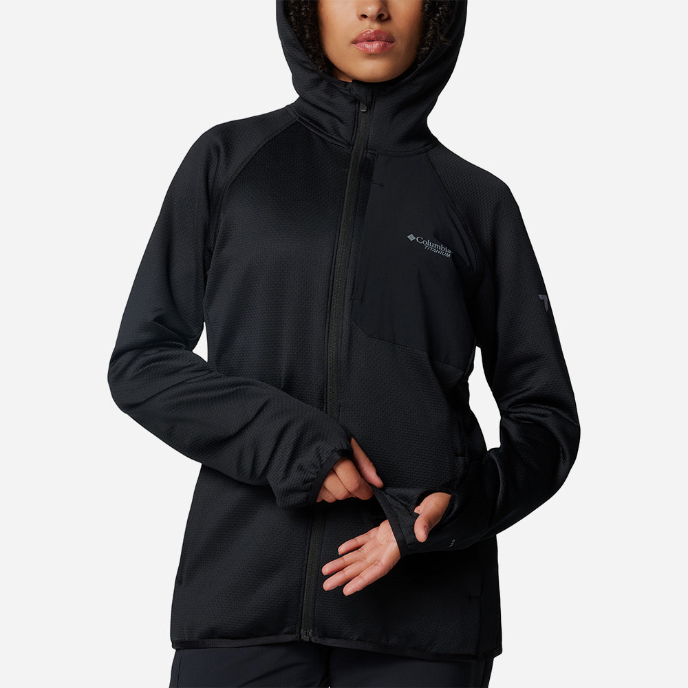 Áo Khoác Nữ Columbia Triple Canyon™ Grid Fleece Hooded Fz - Đen - Supersports Vietnam