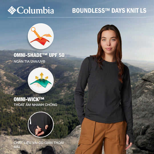 Áo Thun Tay Dài Nữ Columbia Boundless™ Days Knit - Đen