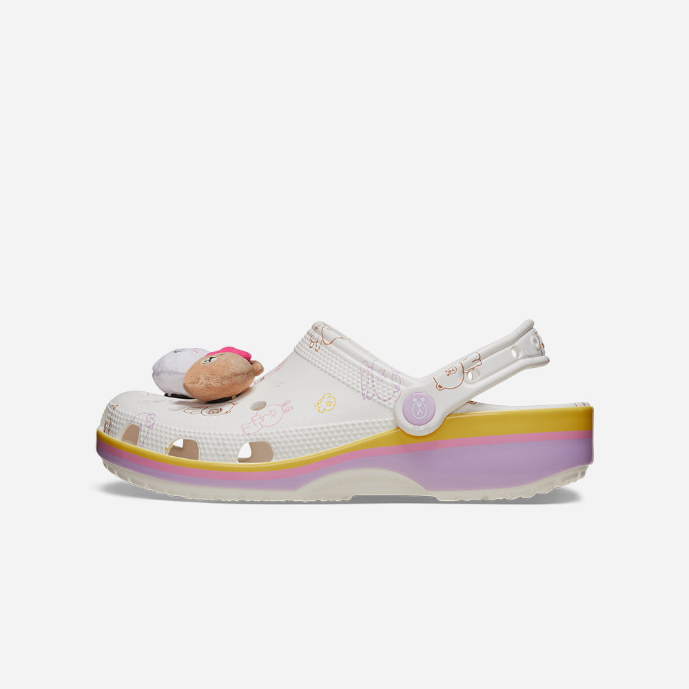 Giày Clog Unisex Crocs Classic Line Friends - Trắng - Supersports Vietnam