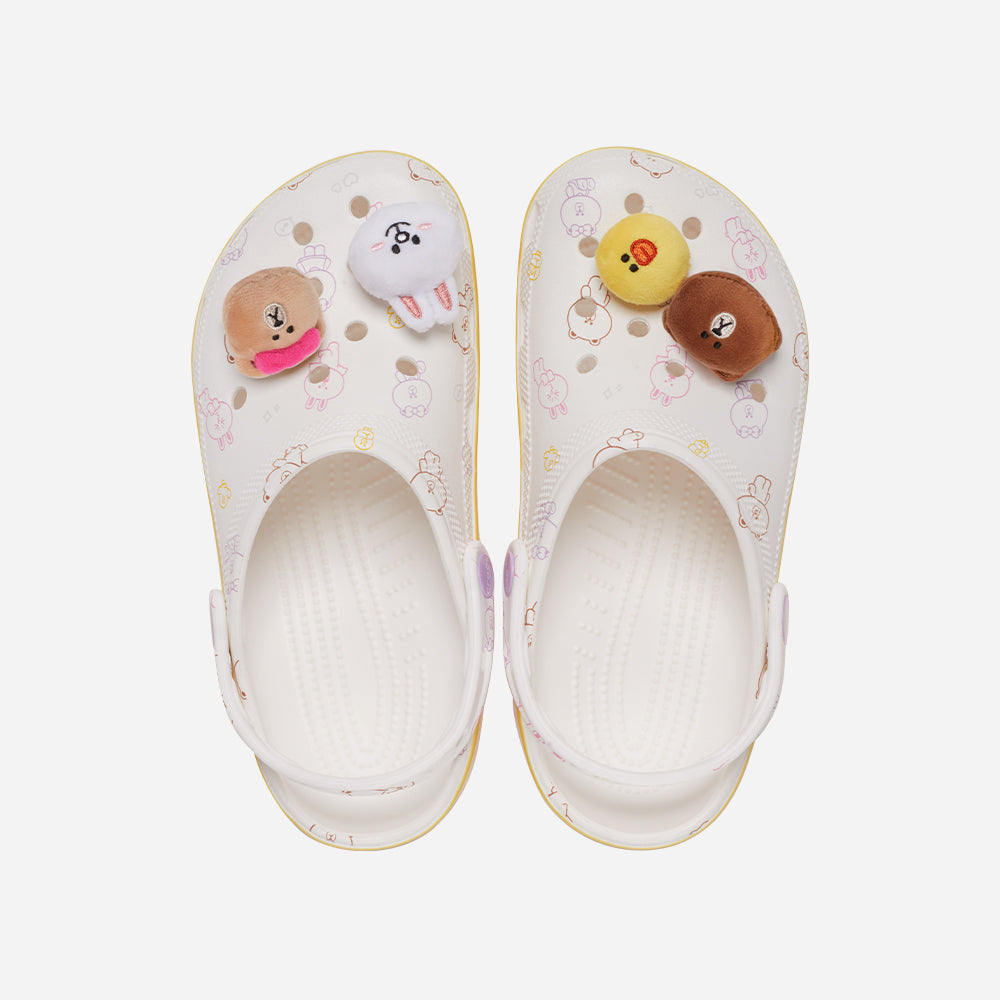 Giày Clog Unisex Crocs Classic Line Friends - Trắng - Supersports Vietnam