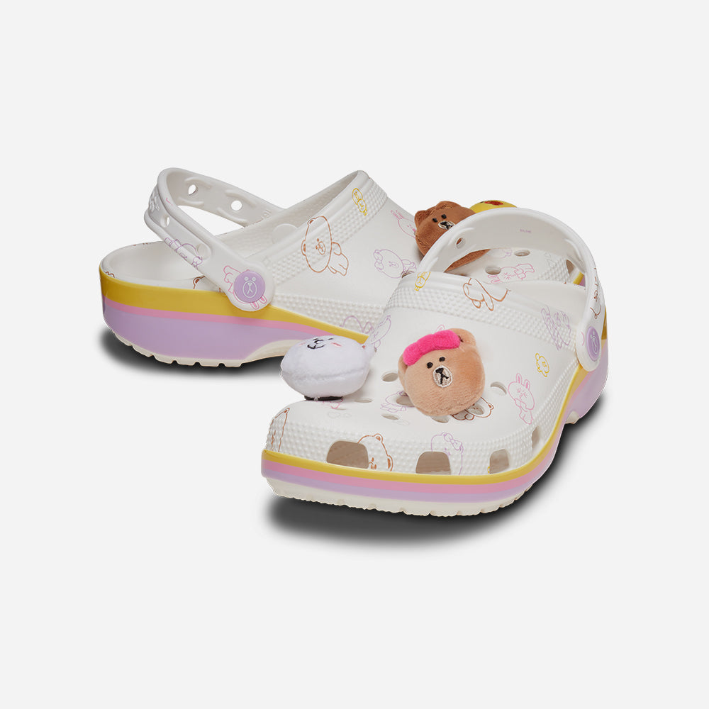 Giày Clog Unisex Crocs Classic Line Friends - Trắng - Supersports Vietnam