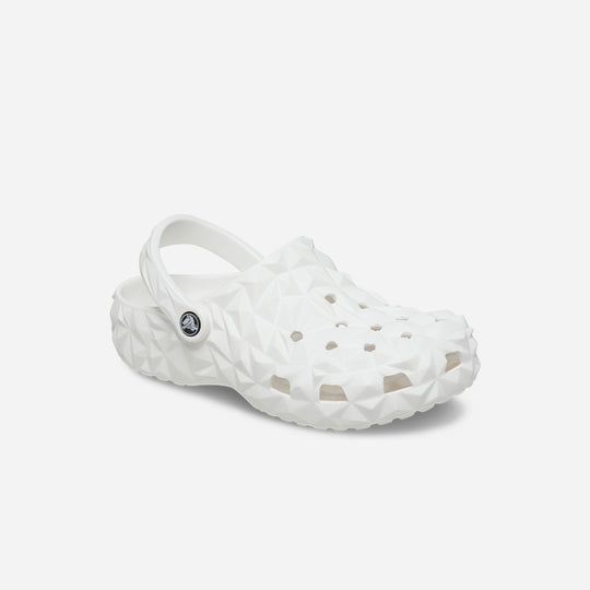 Giày Clog Unisex Crocs Classic Geometric - Trắng