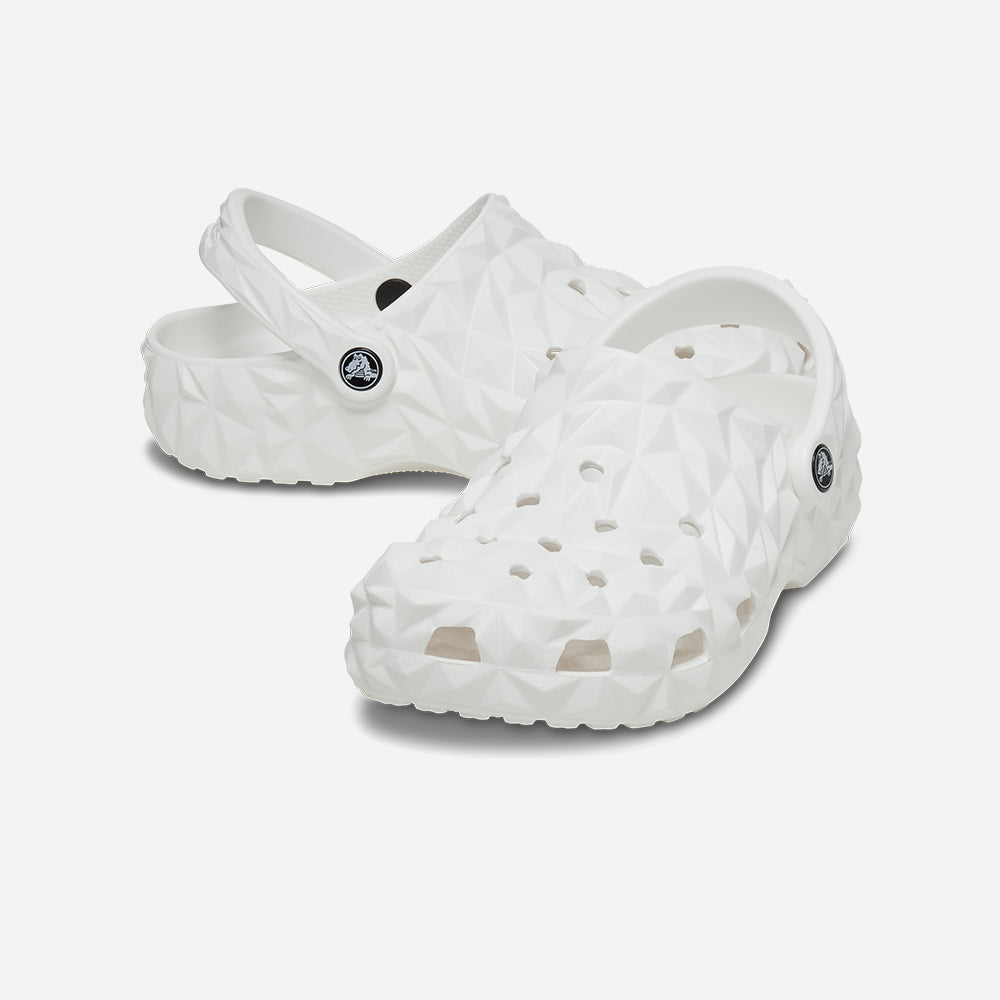 Giày Clog Unisex Crocs Classic Geometric - Trắng - Supersports Vietnam