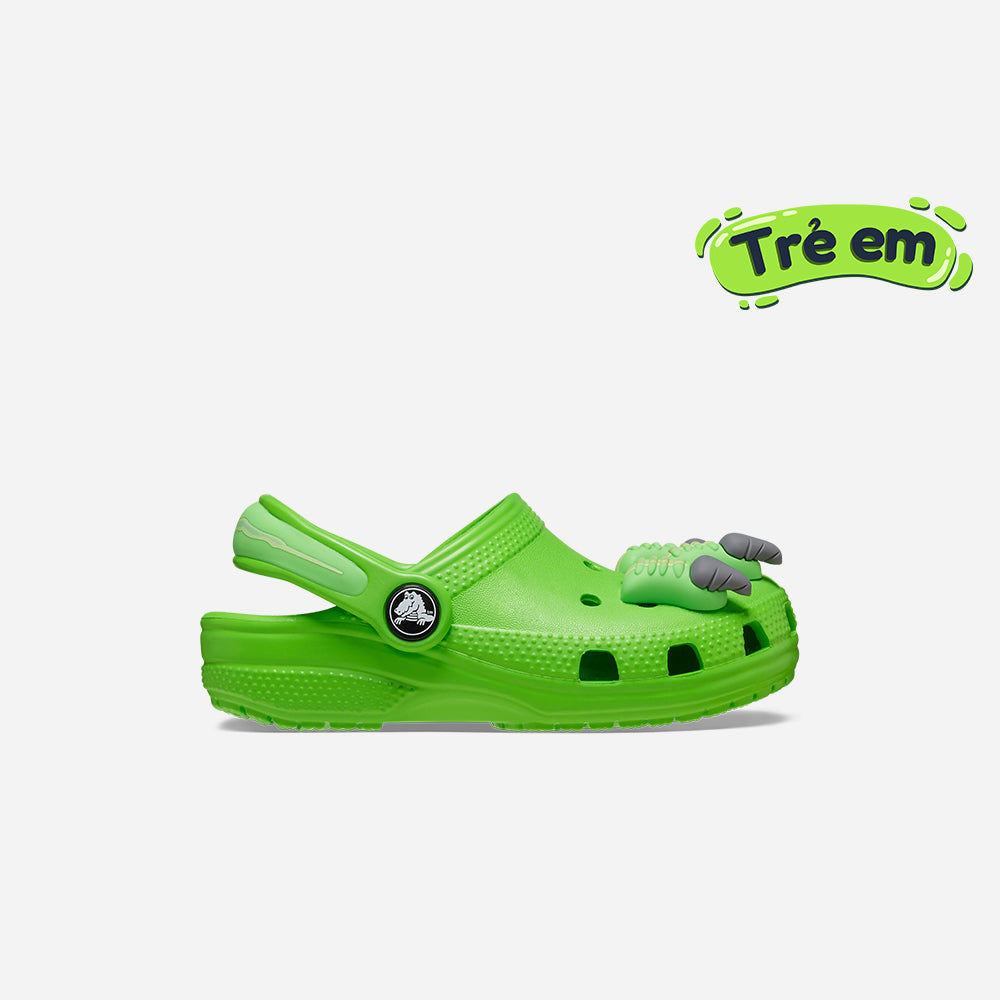 Giày Clog Trẻ Em Crocs Classic I Am Dinosaur Xanh Lá