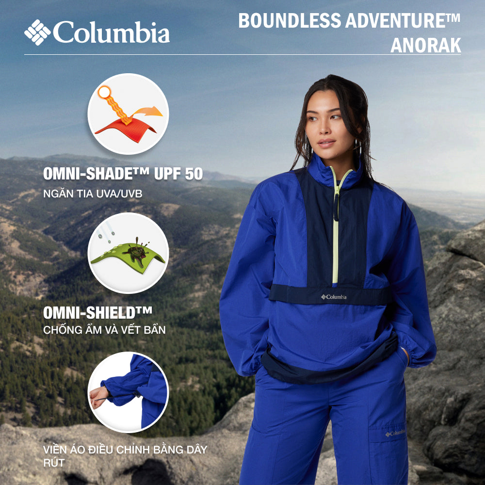 Áo Khoác Nữ Columbia Boundless Adventure™ Anorak - Xanh Dương - Supersports Vietnam