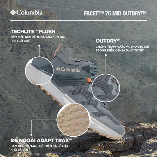 Giày Leo Núi Nam Columbia Facet™ 75 Mid Outdry™ - Xám